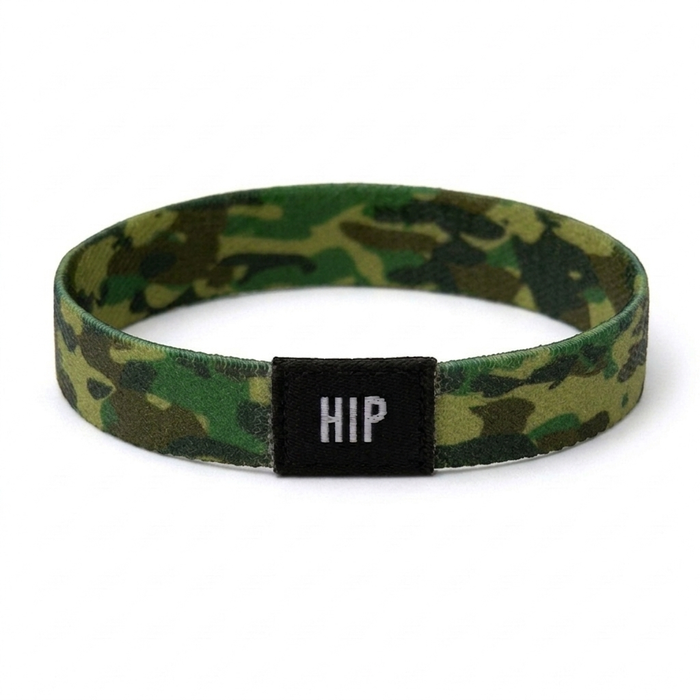 Green Classic Army Camo Pattern Bracelet | Hair Tie | No-Crease | Camo Craze