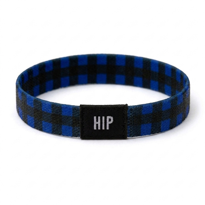 Blue & Black Buffalo Plaid Flannel Bracelet | Hair Tie | No-Crease | Cabin Comforts