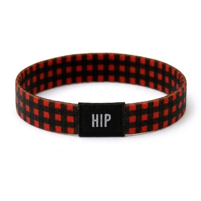 Red & Black Buffalo Plaid Flannel Bracelet | Hair Tie | No-Crease | Cabin Comforts