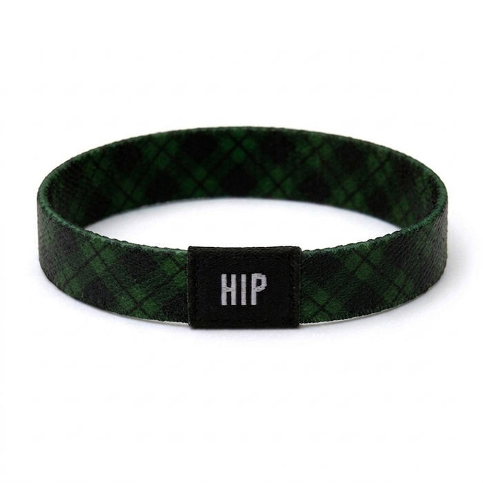 Green & Black Plaid Flannel Bracelet | Hair Tie | No-Crease | Cabin Comforts