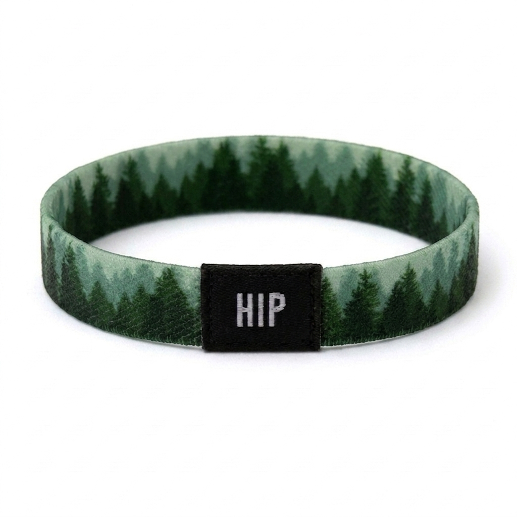Green Forest Pines Hair Tie Bracelet