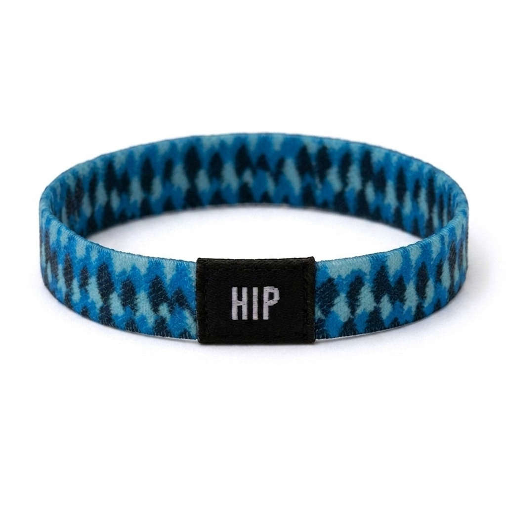 Blue Frosted Fir Trees Hair Tie Bracelet