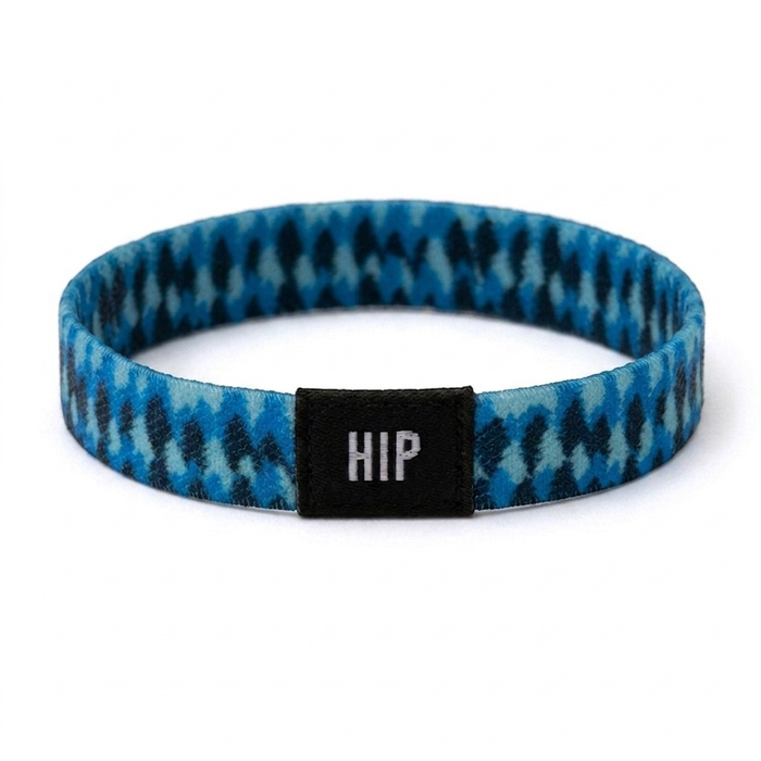 Blue Frosted Fir Trees Bracelet | Hair Tie | No-Crease | Alpine Adventures