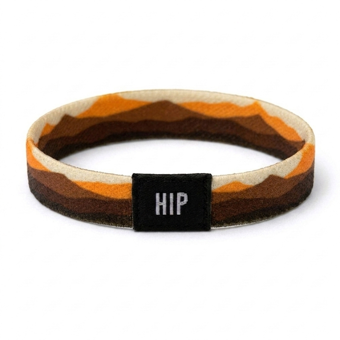 Orange Sunset Mountains Bracelet | Hair Tie | No-Crease | Alpine Adventures
