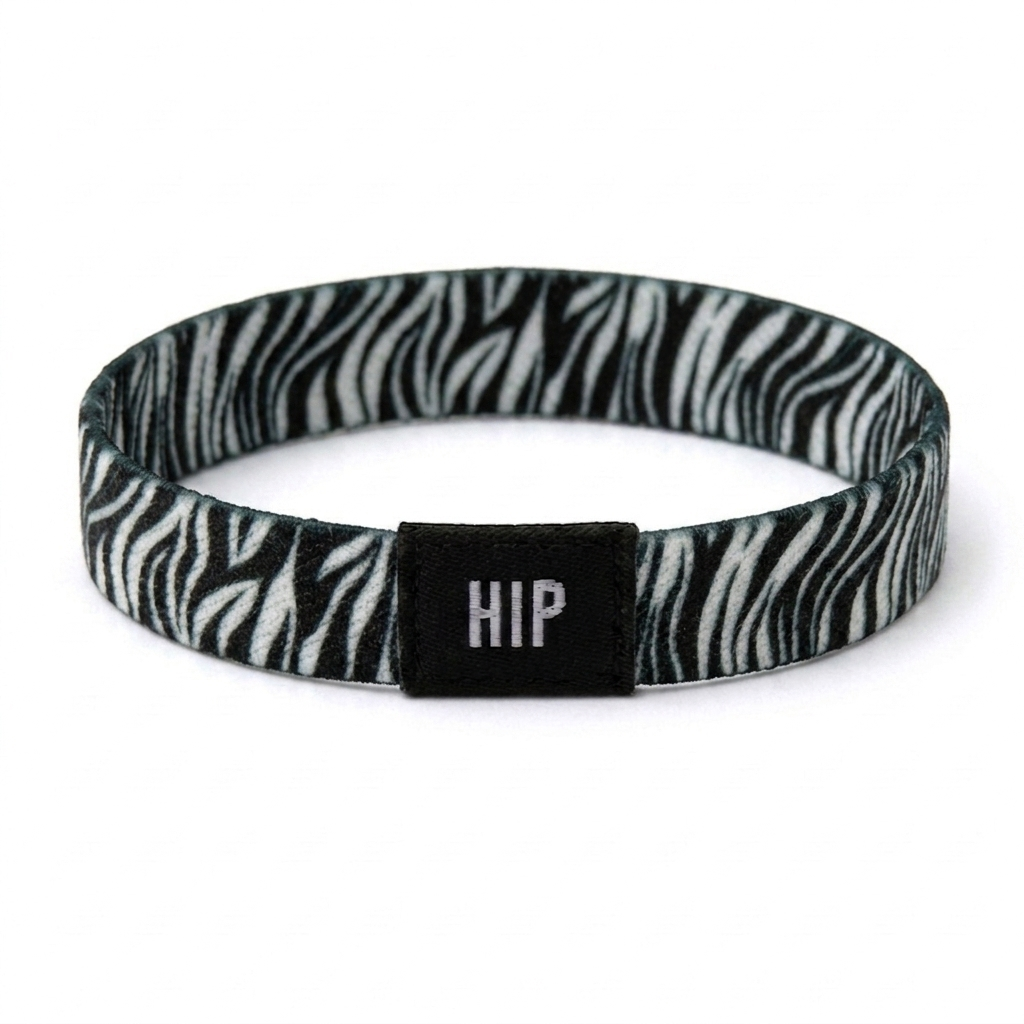 Black & White Zebra Stripe Print Bracelet | Hair Tie | No-Crease | Safari Strands