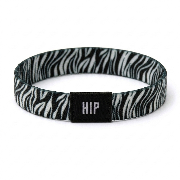 Black & White Zebra Stripe Print Bracelet | Hair Tie | No-Crease | Safari Strands