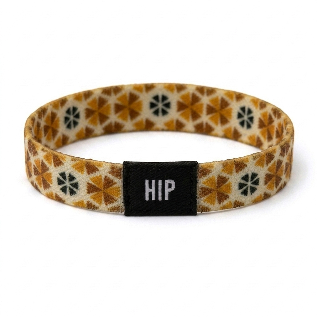 Ochre Gold Boho Geometric Hair Tie Bracelet