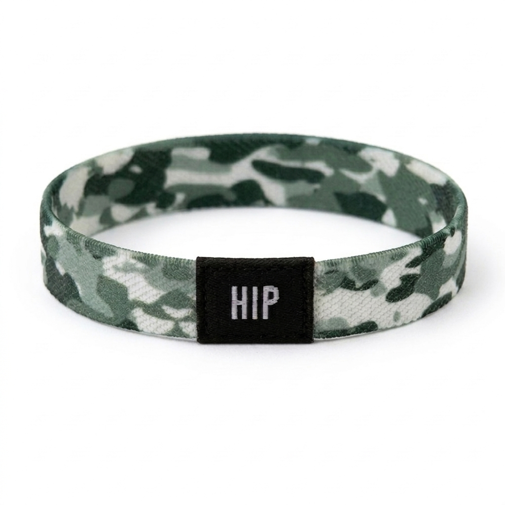 White Arctic Camo Print Bracelet Hair Tie