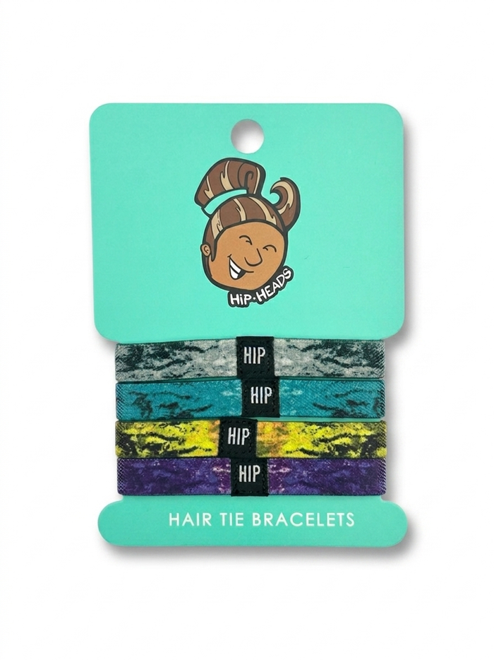 Acid Wash Hair Tie Bracelet Set