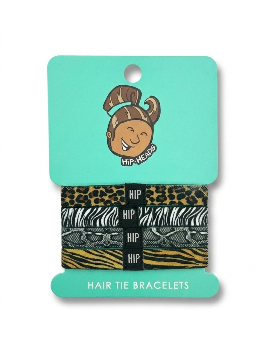 Animal Print Hair Tie Bracelet Set