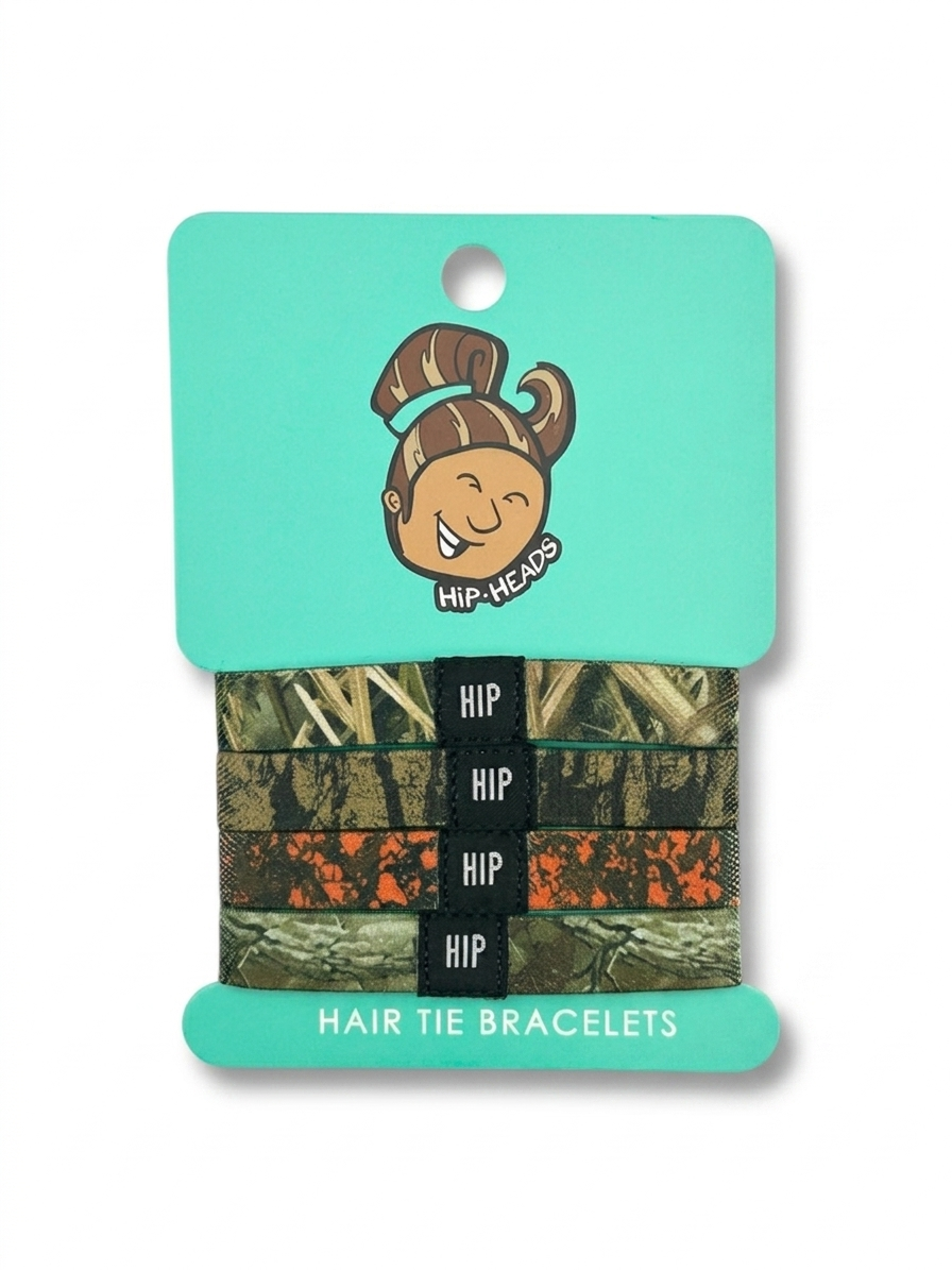 Hunting Camo Hair Tie Bracelet Set