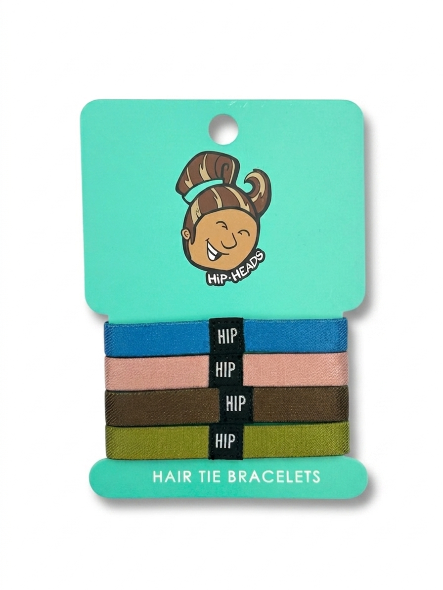 Solid Earth Tone Neutral Solid Set 4-Pack Bracelet Hair Ties
