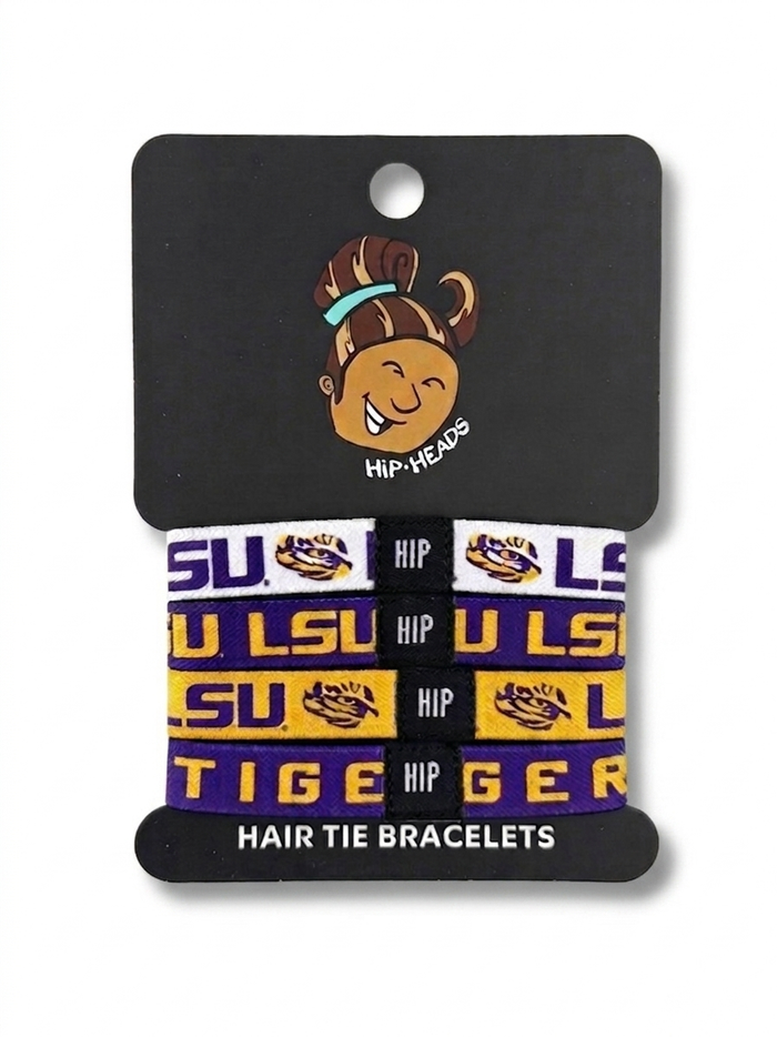 LSU Tigers Gameday Bracelet Set 4-Pack | Official NCAA Hair Tie Jewelry