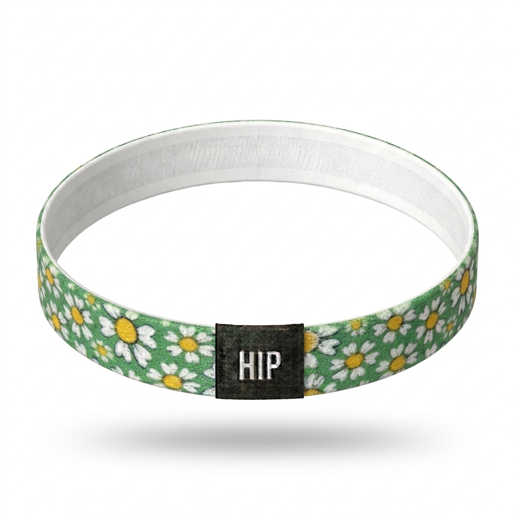 Green Daisy Flower Thin Non-Slip Headband | Flower Lovin