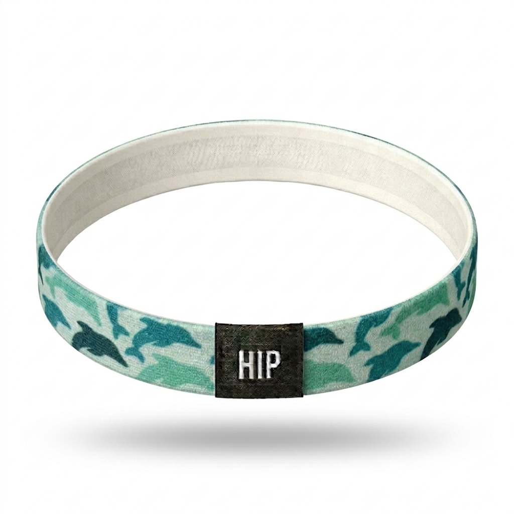 Green Dolphins Coastal Marine Life Non-Slip Thin Headbands