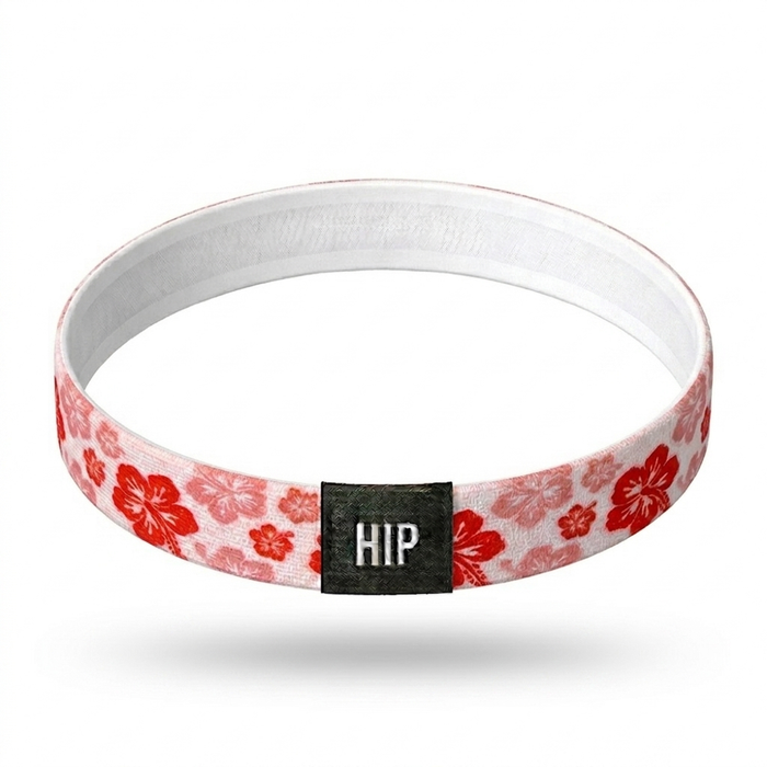 Red Morning Maui Flowers Thin Non-Slip Headband | Totally Tropical