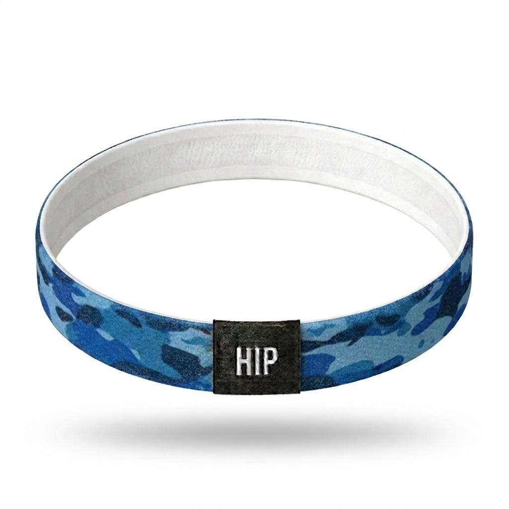 Blue Caribbean Coastal Camo Print Non-Slip Thin Headband