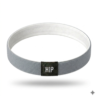 Grey Solid Neutral Non-Slip Thin Headband