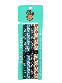 coastal flowers 4-packnon-slip thin headband