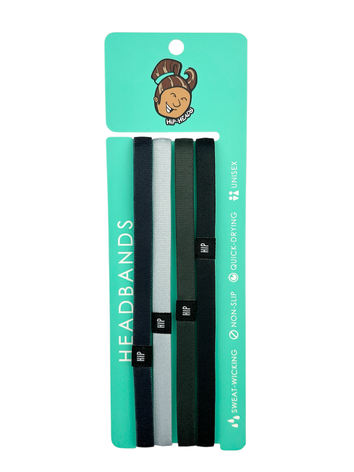 Solid Neutral Set 4-Pack Non-Slip Thin Headbands