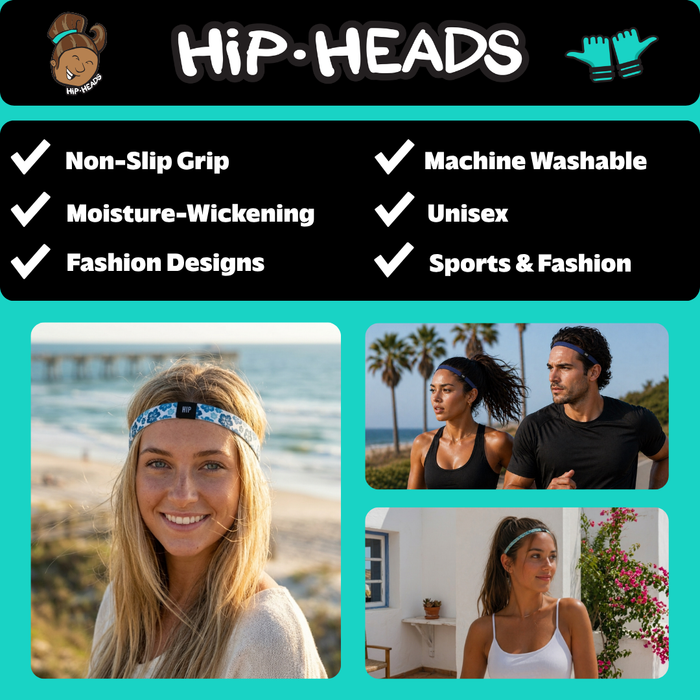 navy stormy skies solid thin headband — view 3