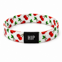 White & Red Cherries Hair Tie Bracelet